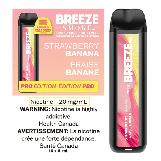 breeze pro edition 2000 puffs - strawberry banana