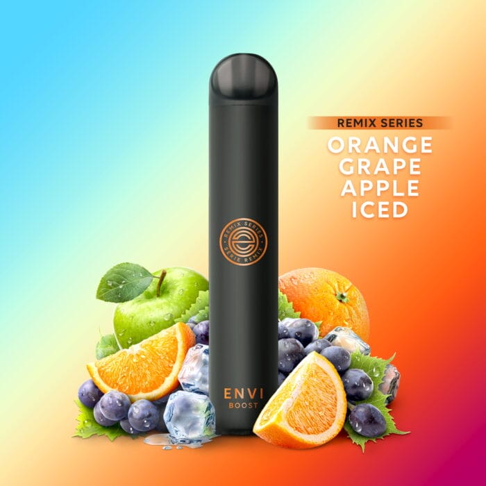 envi boost 1500 puffs - orange grape apple iced - remix series