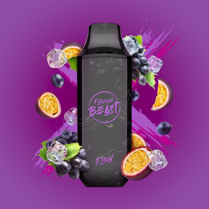 flavour beast flow iced 4000 puffs - groovy grape passionfruit
