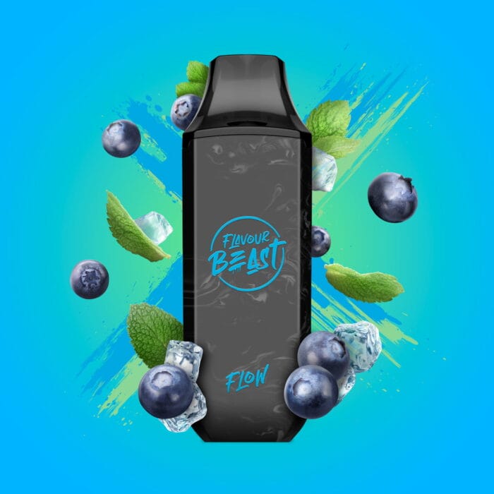 flavour beast flow iced 4000 puffs - blessed blueberry mint