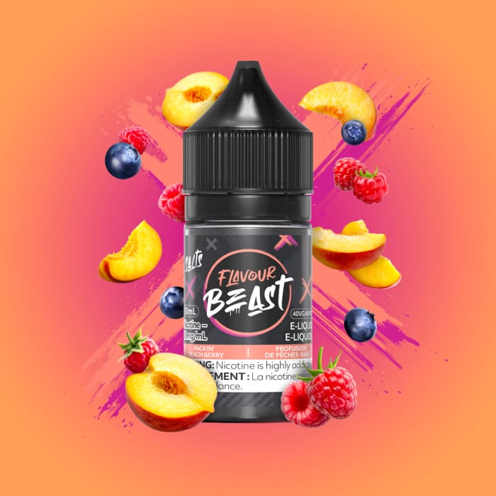 flavour beast e-liquid - packin' peach berry