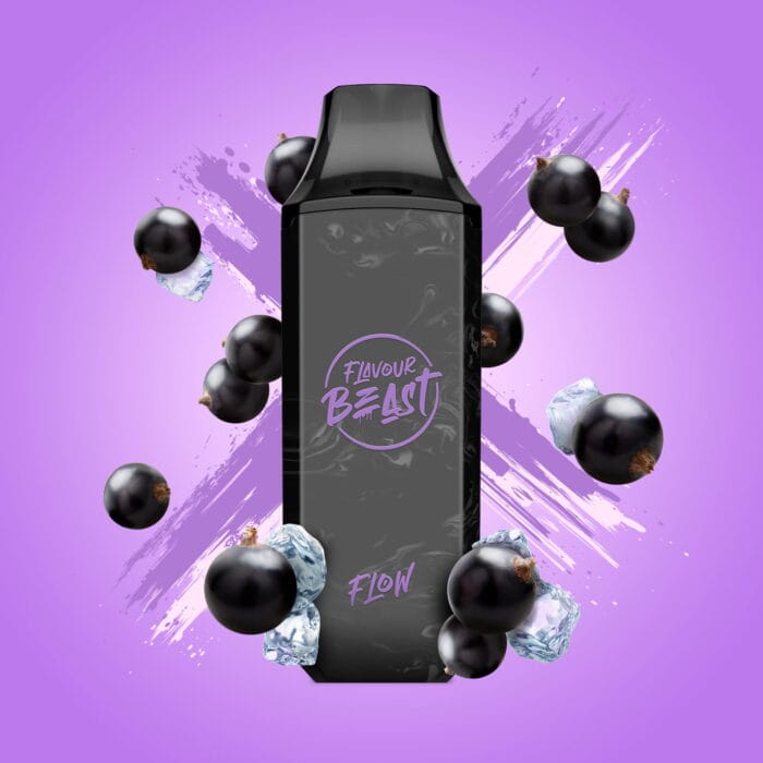 flavour beast flow iced 4000 puffs - bumpin' blackcurrant