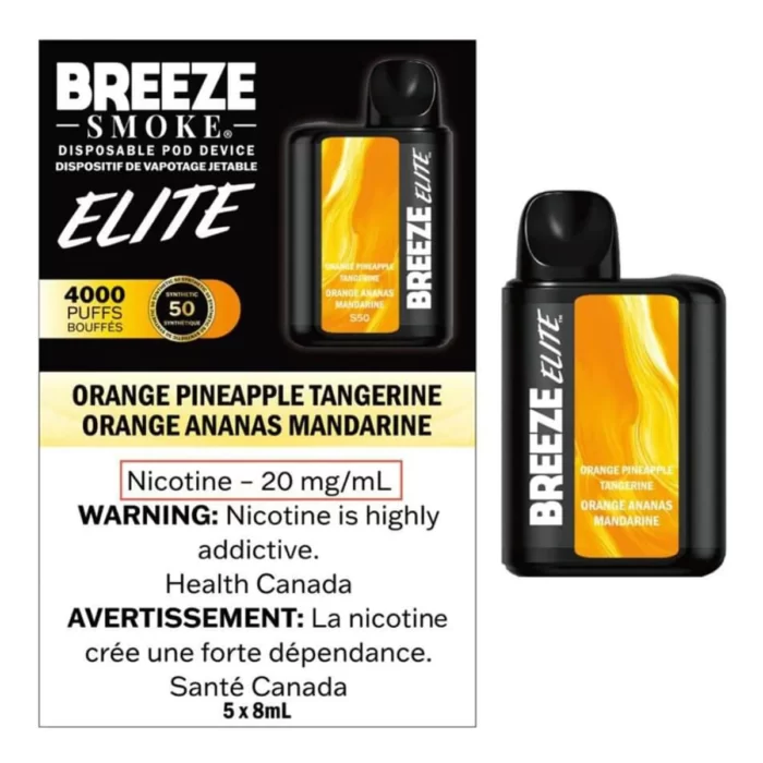 breeze elite 4000 puffs - orange pineapple tangerine