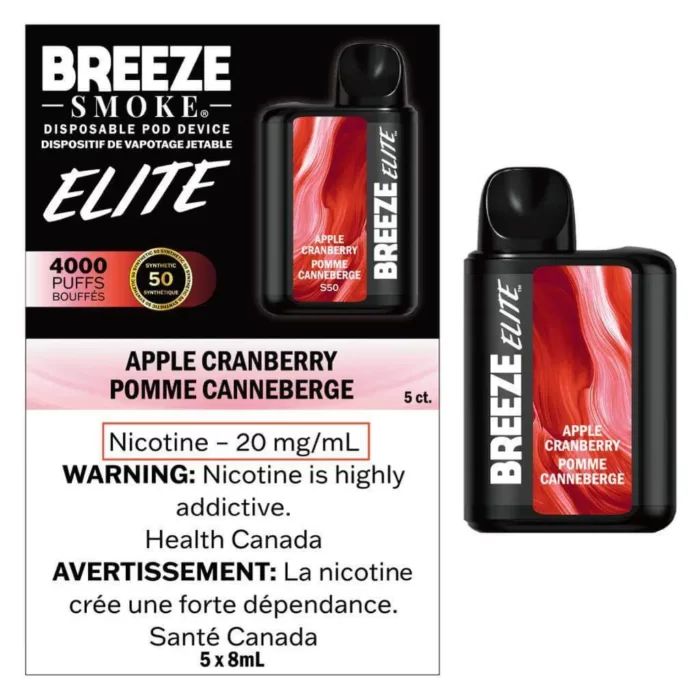 breeze elite 4000 puffs - apple cranberry