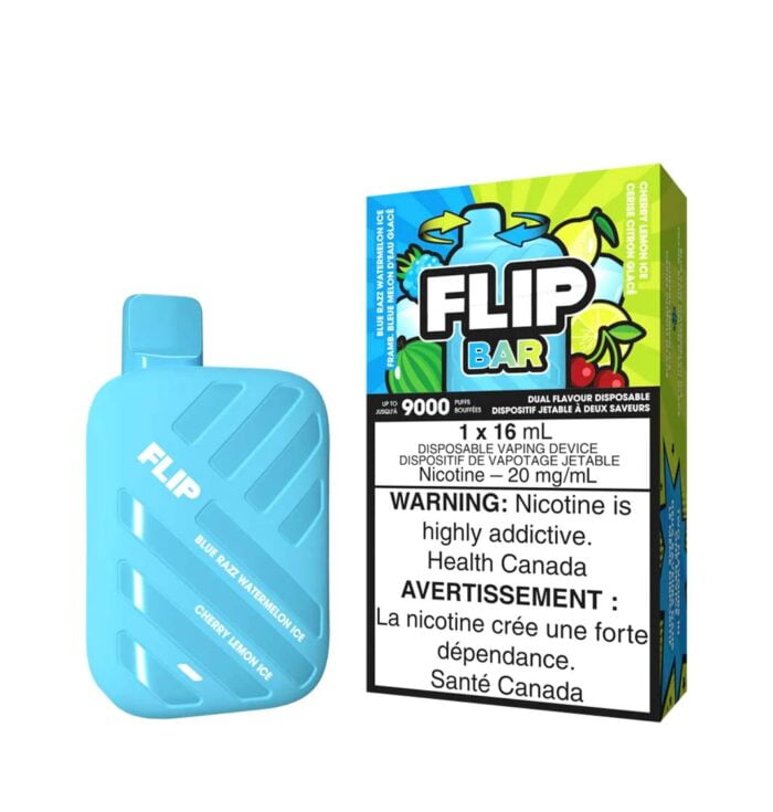 flip bar 9000 puffs - blue razz watermelon ice & cherry lemon ice