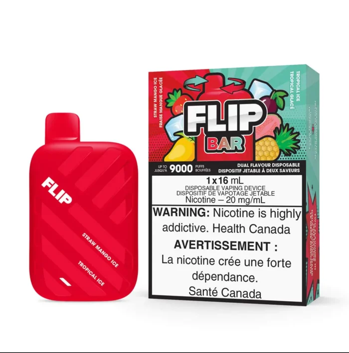 flip bar 9000 puffs - straw mango ice & tropical ice