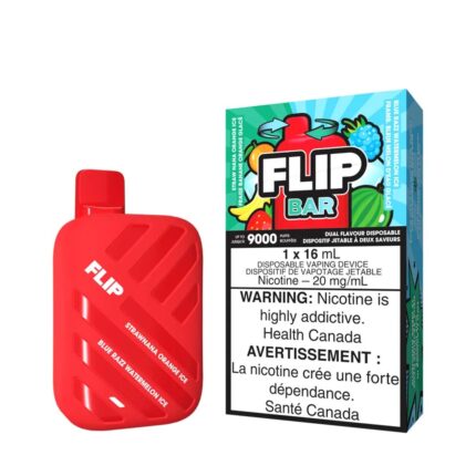 Flip Bar 9000 Puffs - Straw Nana Orange Ice & Blue Razz Watermelon Ice